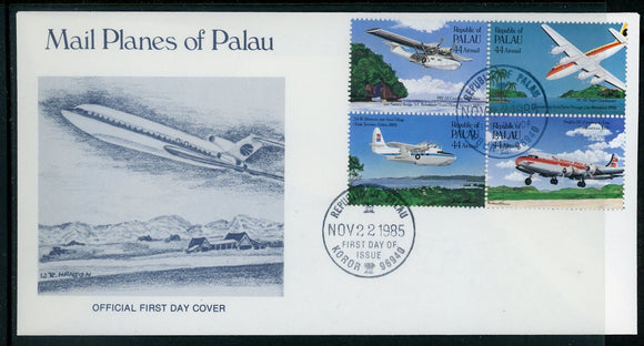 Palau Scott #C13a FIRST DAY COVER Trans-Pacific Airmail BLOCK $$ 414149