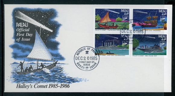 Palau Scott #98a FIRST DAY COVER Halley's Comet BLOCK $$ 414153