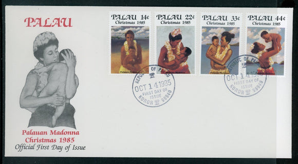 Palau Scott #90-93 FIRST DAY COVER Christmas 1985 $$ 414155