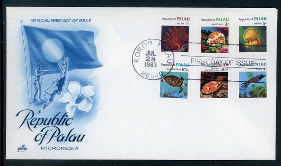 Palau Scott #9//19 FIRST DAY COVER 1983 Marine Life Definitives $$ 414178