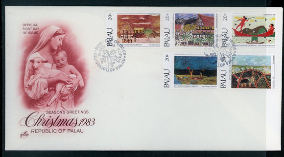 Palau Scott #28-32 FIRST DAY COVER Christmas 1983 $$ 414183