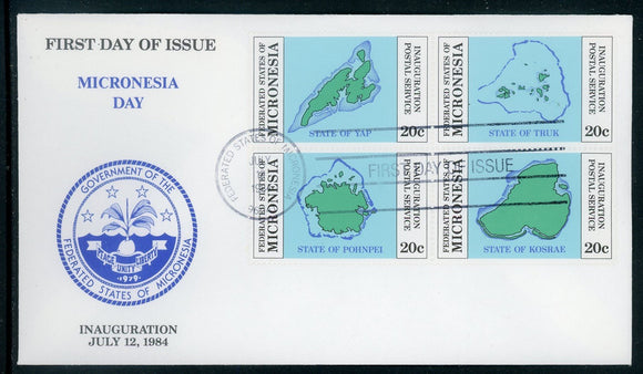 Micronesia Scott #4a FIRST DAY COVER Postal Service Islands Maps $$ 414193