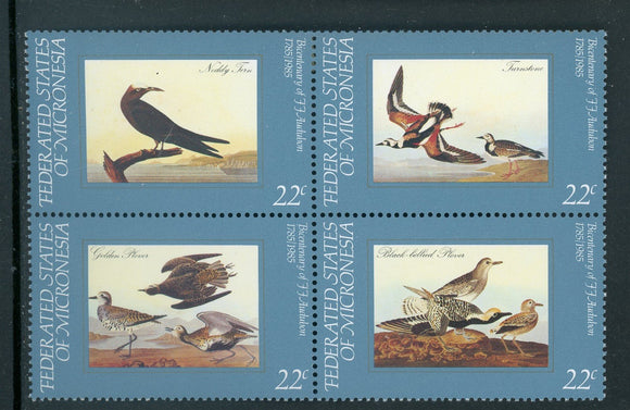 Micronesia Scott #28a MNH BLOCK Audubon Bicentenary CV$2+ 414205
