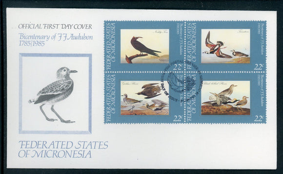 Micronesia Scott #28a FIRST DAY COVER Audubon Bicentenary $$ 414206