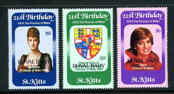 St. Kitts Scott #96-98 MNH Birth of Prince William $$ 414284