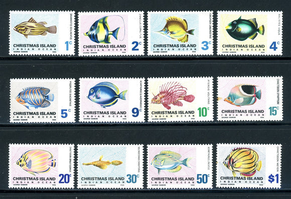 Christmas Island Scott #22-33 MNH 1969-'70 Fish Definitives CV$23+ 414345