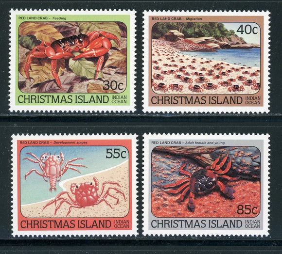 Christmas Island Scott #148-151 MNH Red Land Crab FAUNA $$ 414390