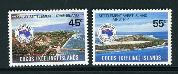 Cocos Islands Scott #119-120 MNH AUSIPEX '84 Stamp EXPO $$ 414420