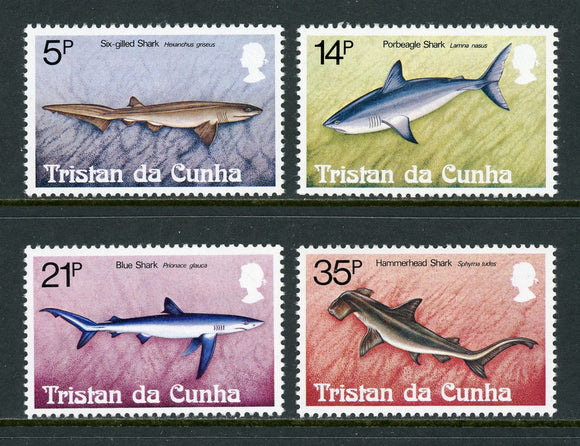 Tristan da Cunha Scott #302-305 MNH Sharks FAUNA CV$2+ 414480