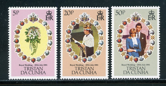 Tristan da Cunha Scott #294-296 MNH Prince Charles Lady Diana Wed $$ 414486