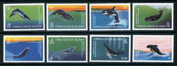 Turks & Caicos Scott #564-571 MNH Whales FAUNA CV$32+ 414520