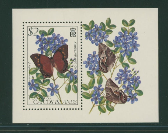 Turks & Caicos Scott #511 MNH S/S Butterflies and Plants CV$3+ 414531