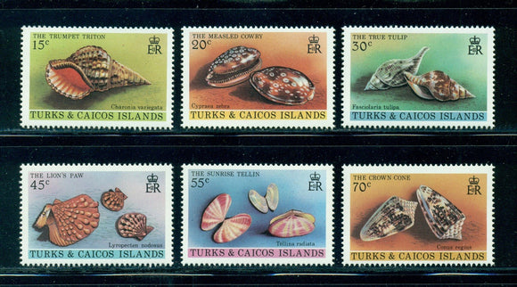Turks & Caicos Scott #434-439 MNH Sea Shells FAUNA CV$2+ 414536
