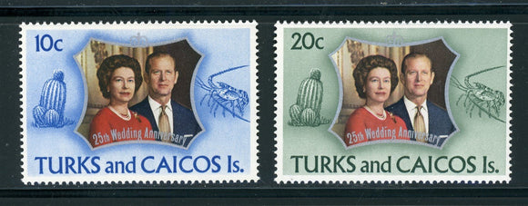 Turks & Caicos Scott #257-258 MNH Queen Elizabeth Prince Philip ANN $$ 414551