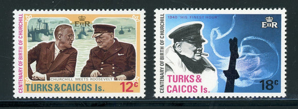Turks & Caicos Scott #297-298 MNH Sir Winston Churchill FDR $$ 414567