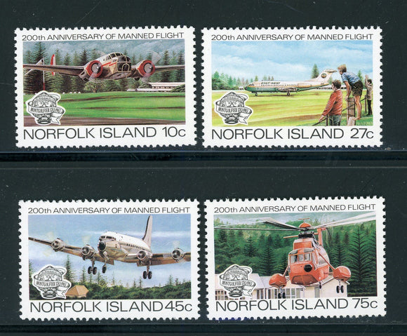 Norfolk Island Scott #310-313 MNH Manned Flight Bicentenary CV$2+ 417220