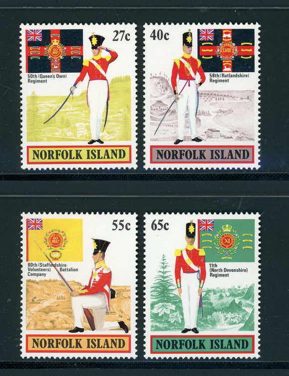 Norfolk Island Scott #302-305 MNH British Army Uniforms CV$2+ 417222