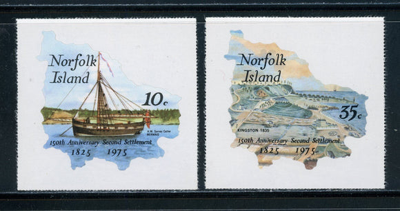 Norfolk Island Scott #185-186 SA 2nd Settlement 150th ANN SHIPS MAPS $$ 417234
