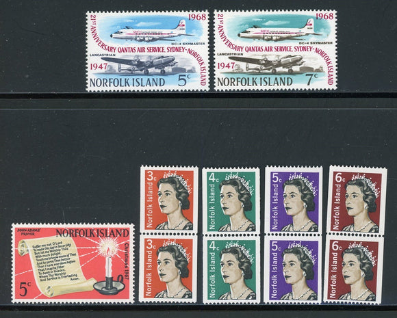Norfolk Island Scott #115-120 MNH/MLH 1967-'71 Issues QEII AVIATION $$+ 417237