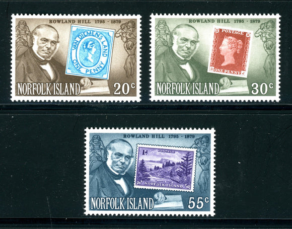Norfolk Island Scott #246-248 MNH Sir Rowland Hill Death Centenary $$ 417240