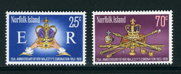 Norfolk Island Scott #229-230 MNH Queen Elizabeth II Coronation ANN $$ 417251