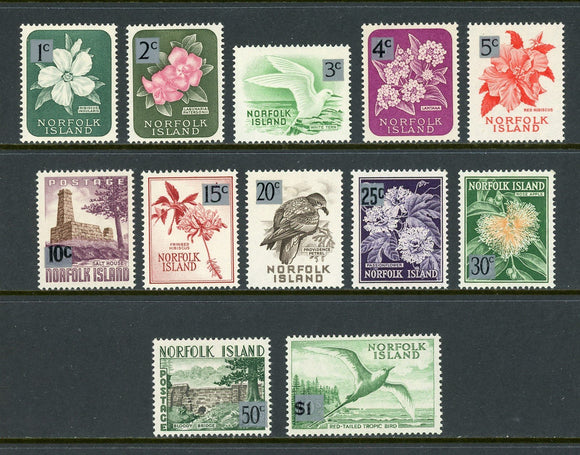 Norfolk Island Scott #71-82 MNH 1966 Definitives Birds Flora Fauna CV$12+ 417276
