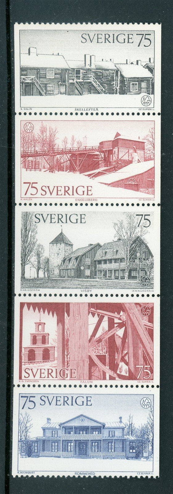 Sweden Scott #1124-1128 MNH STRIP European Architectural Heritage $$ 417374