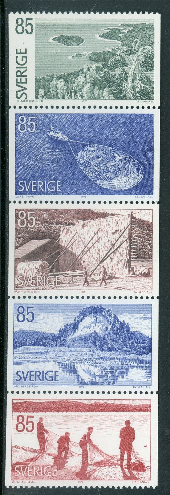 Sweden Scott #1166-1170 MNH STRIP Scenes from Angermanland Province $$ 417376