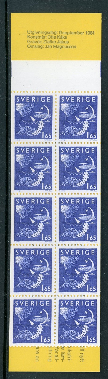 Sweden Scott #1376a MNH BOOKLET Day and Night CV$10+ 417386