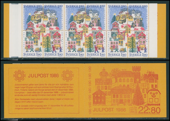 Sweden Scott #1617b MNH BOOKLET Christmas 1986 CV$9+ 417405
