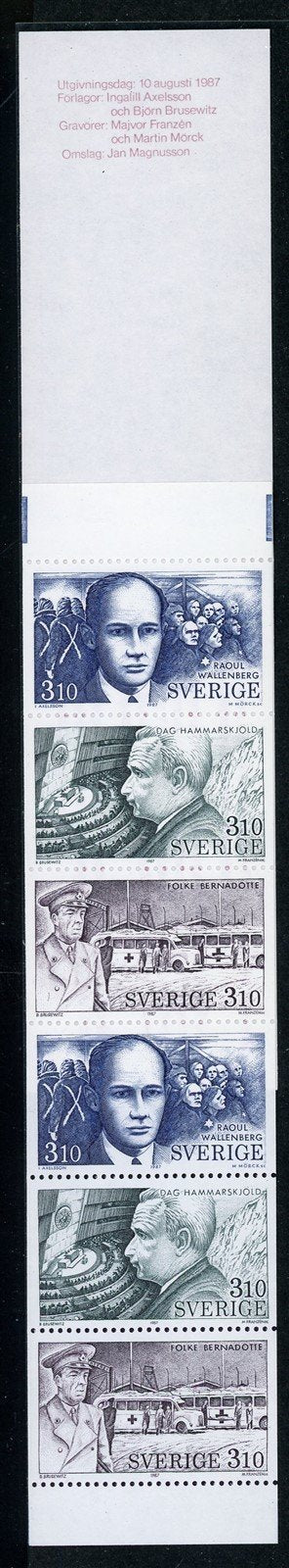 Sweden Scott #1645a MNH BOOKLET Swedes in the Service of Mankind CV$7+ 417408