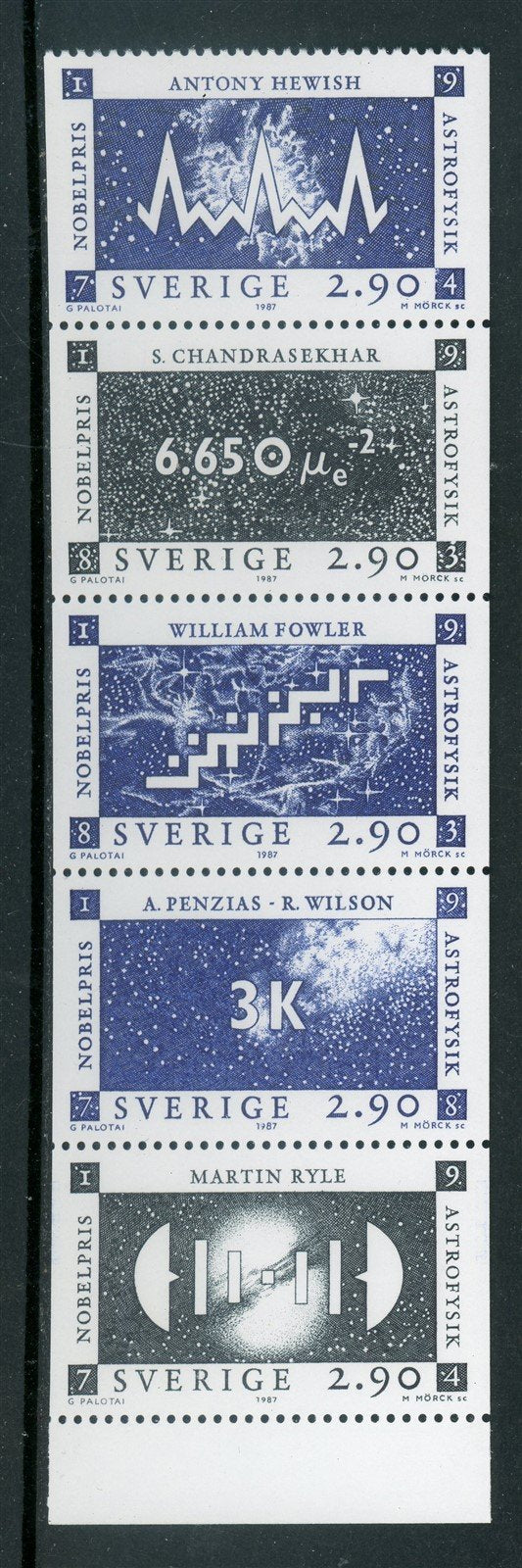 Sweden Scott #1661-1665 MNH STRIP Nobel Prize Winners in Physics CV$5+ 417412