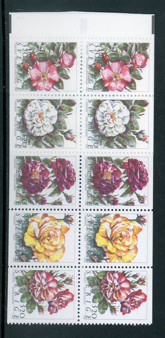 Sweden Scott #2075a MNH BOOKLET Roses FLORA CV$9+ 417427