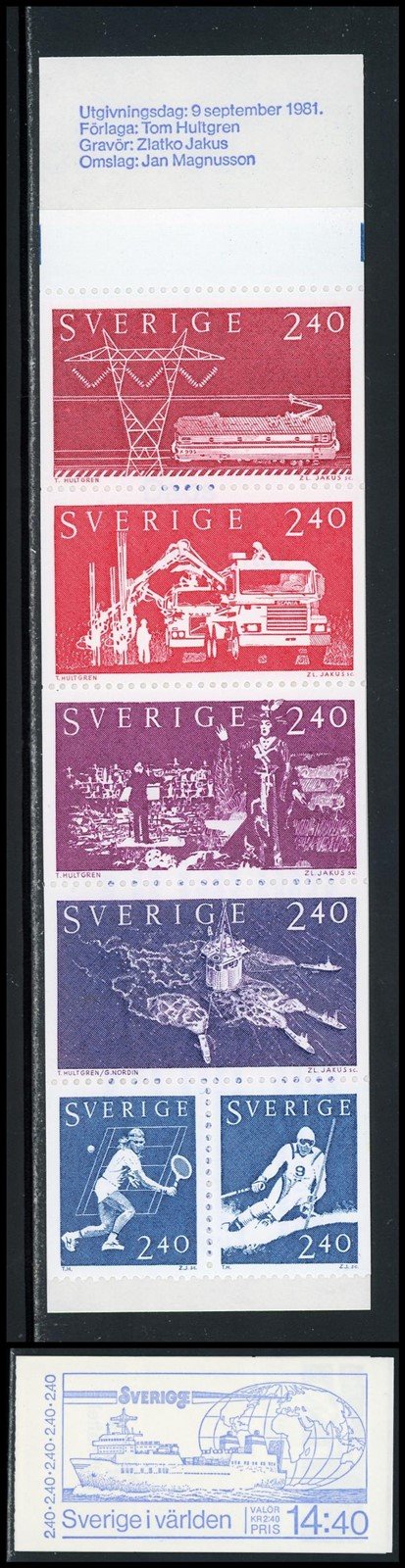 Sweden Scott #1383a MNH BOOKLET 1981 Topics CV$7+ 417445