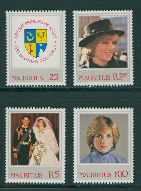 Mauritius Scott #548-551 MNH Princess Diana 21st Birthday CV$5+ 417453