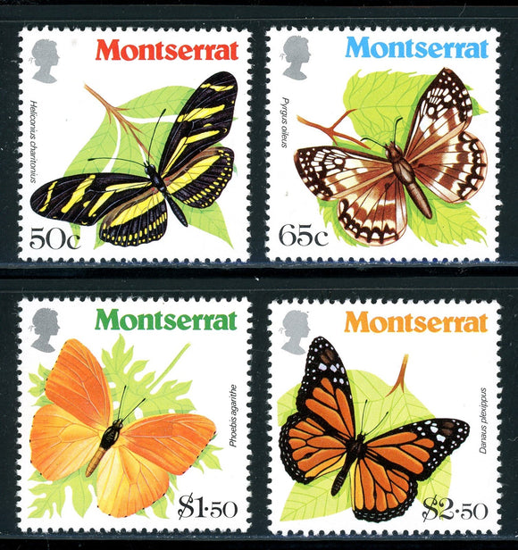 Montserrat Scott #441-444 MNH Butterflies Insects FAUNA CV$4+ 417474