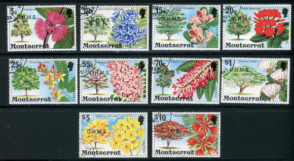 Montserrat Scott #O20-O29 USED 1980 Officials Flowers CV$10+ 417493