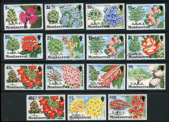 Montserrat Scott #O30-O44 USED 1980 Officials Flowers CV$17+ 417494