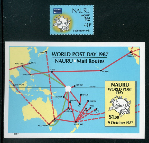 Nauru Scott #338-339 MNH World Post Day CV$5+ 417542