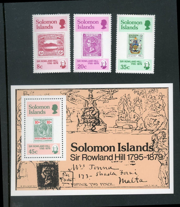 Solomon Islands Scott #393-396 MNH Rowland Hill Death Centenary $$ 417555