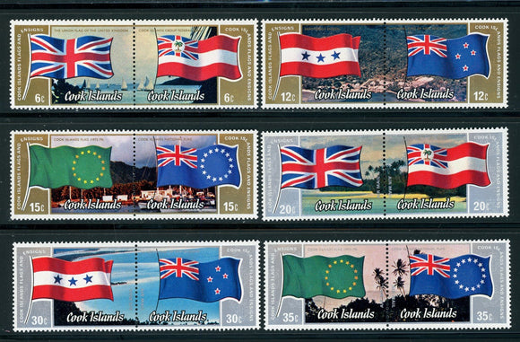 Cook Islands Scott #732-737 MNH PAIRS Flags CV$8+ 417558