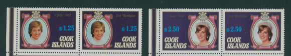 Cook Islands Scott #681-682 MNH PAIRS Birth of Prince William CV$7+ 417561