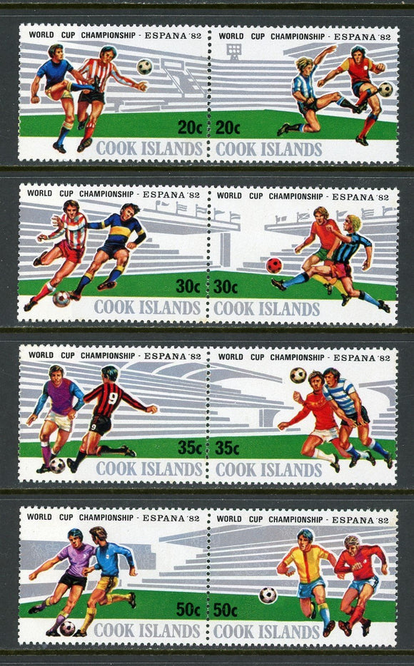 Cook Islands Scott #661-664 MNH PAIRS WORLD CUP 1982 Spain Soccer CV$4+ 417571