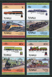 Tuvalu Scott #222-225 MNH PAIRS Historic Locomotives $$ 417647