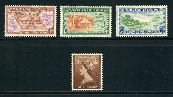 Tokelau Scott #1-4 Mostly MNH 1948-53 Issues CV$3+ 417677