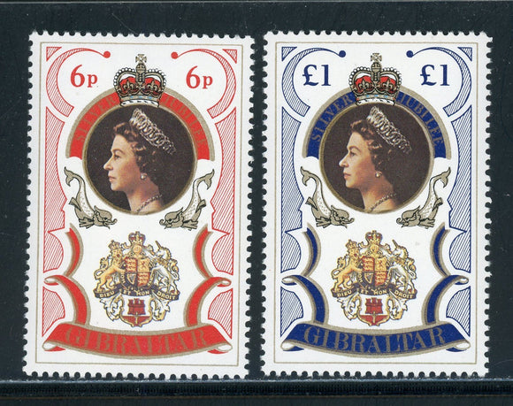 Gibraltar Scott #338-339-1 MNH Queen Elizabeth II Jubilee PERF 13 $$ 417683
