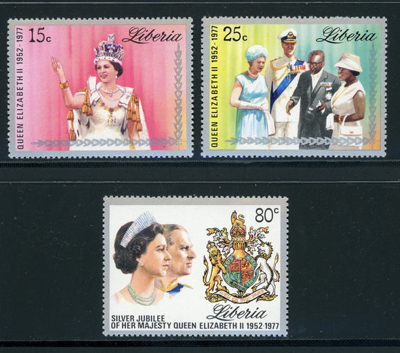 Liberia Scott #788-790 MNH Queen Elizabeth II Silver Jubilee CV$2+ 417693