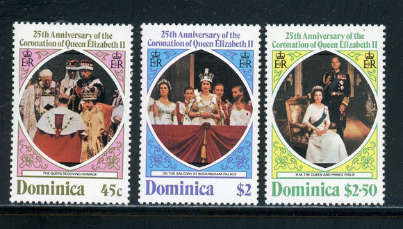 Dominica Scott #570-572 MNH Coronation of Queen Elizabeth II ANN $$ 417711
