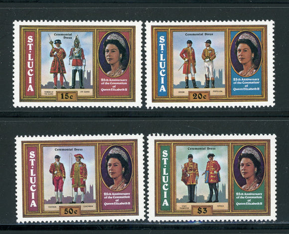 St. Lucia Scott #438-441 MNH Coronation of Queen Elizabeth II ANN $$ 420333