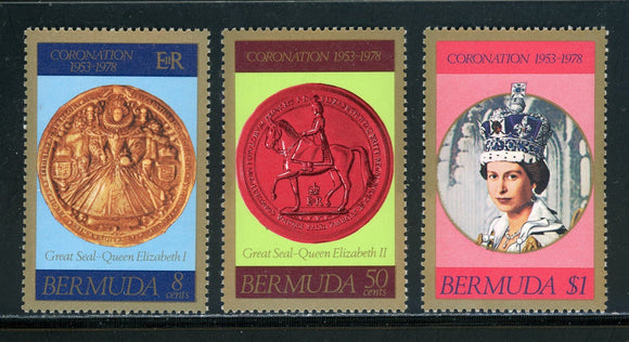 Bermuda Scott #360-362 MNH Coronation of Queen Elizabeth II ANN $$ 420335